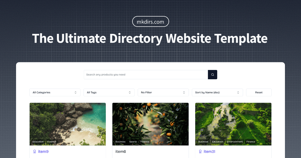 Mkdirs directory website template